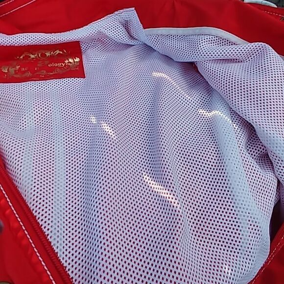 2/$20 Red Scooter Jacket w/White Stitching Size M - Picture 6 of 6